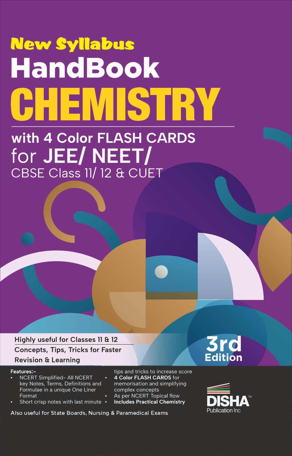 Disha New Syllabus Handbook Chemistry With 4 Color Flash Cards For Jee, Neet, Cbse Class 11/ 12 & Cuet  3Rd Edition | Ncert In 