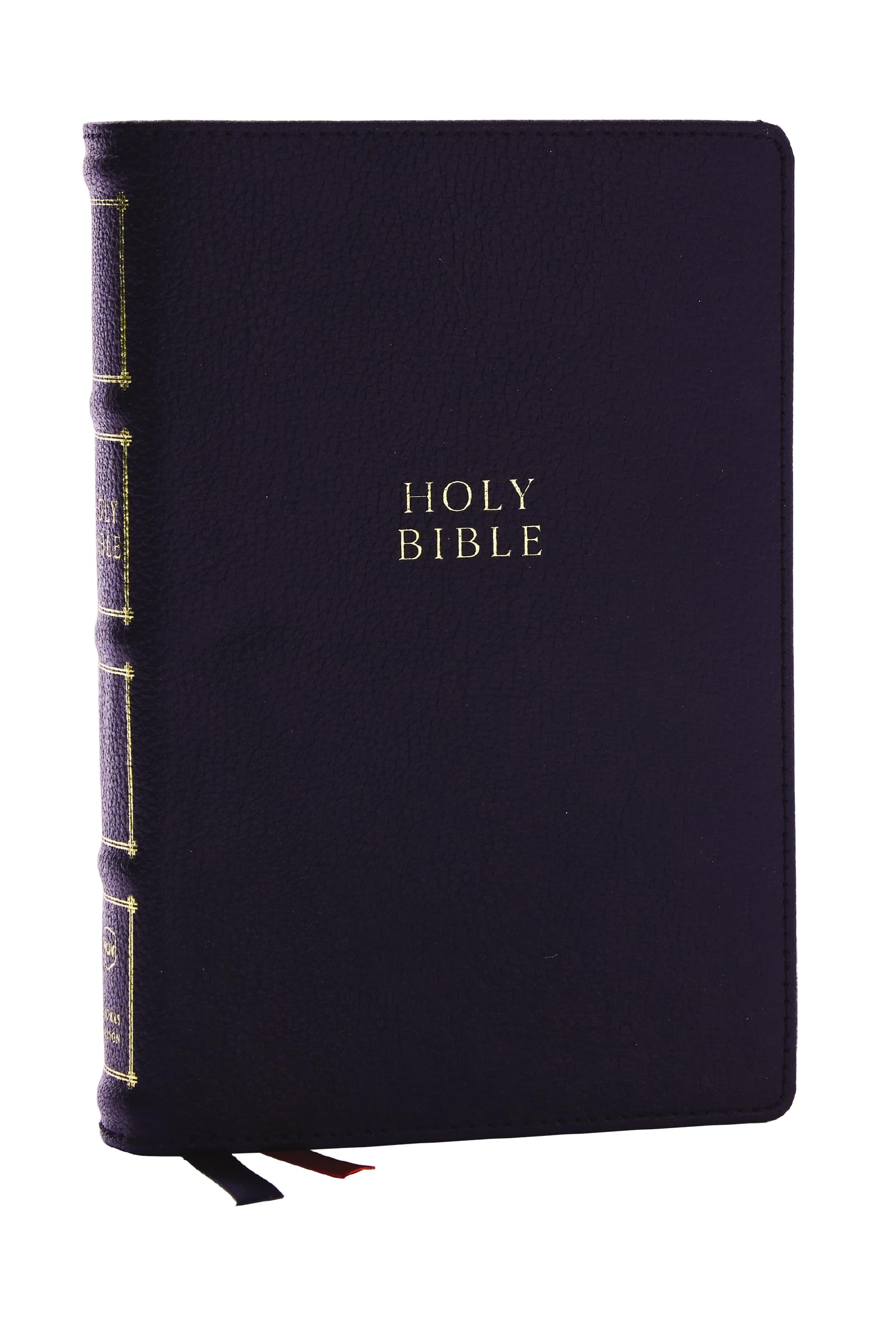 Nkjv, Compact CenterColumn Reference Bible, Genuine Leather, Black, Red Letter, Thumb Indexed, Comfort Print: New King James Ve