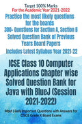 Icse Class 10 Computer Applications Chapter Wise Solved Question Bank For Java With Bluej (Session 20212022) : Most Likely Impo