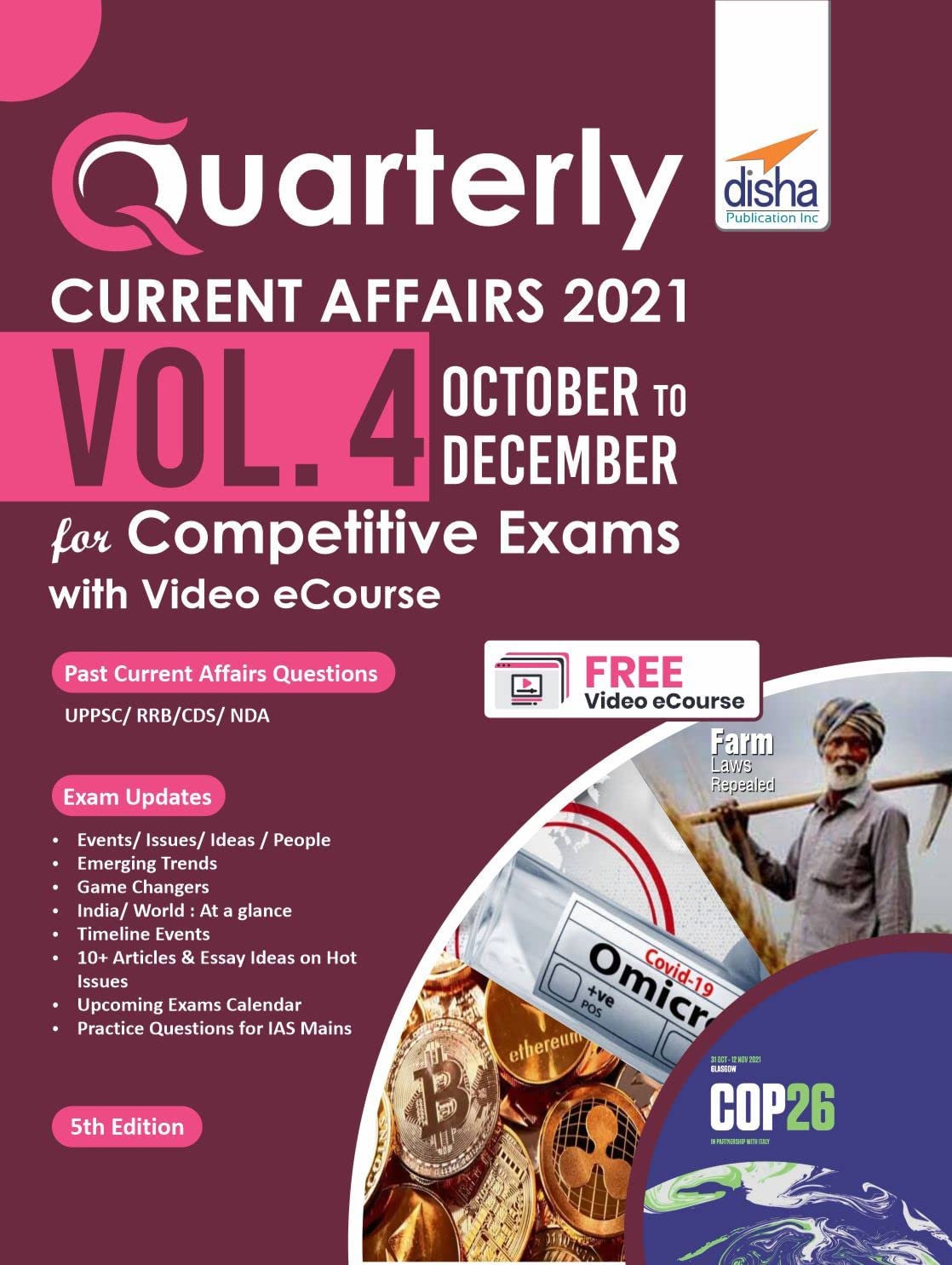 Quarterly Current Affairs 2021 Vol. 4  October To December For Competitive Exams With Video Ecourse 5Th Edition