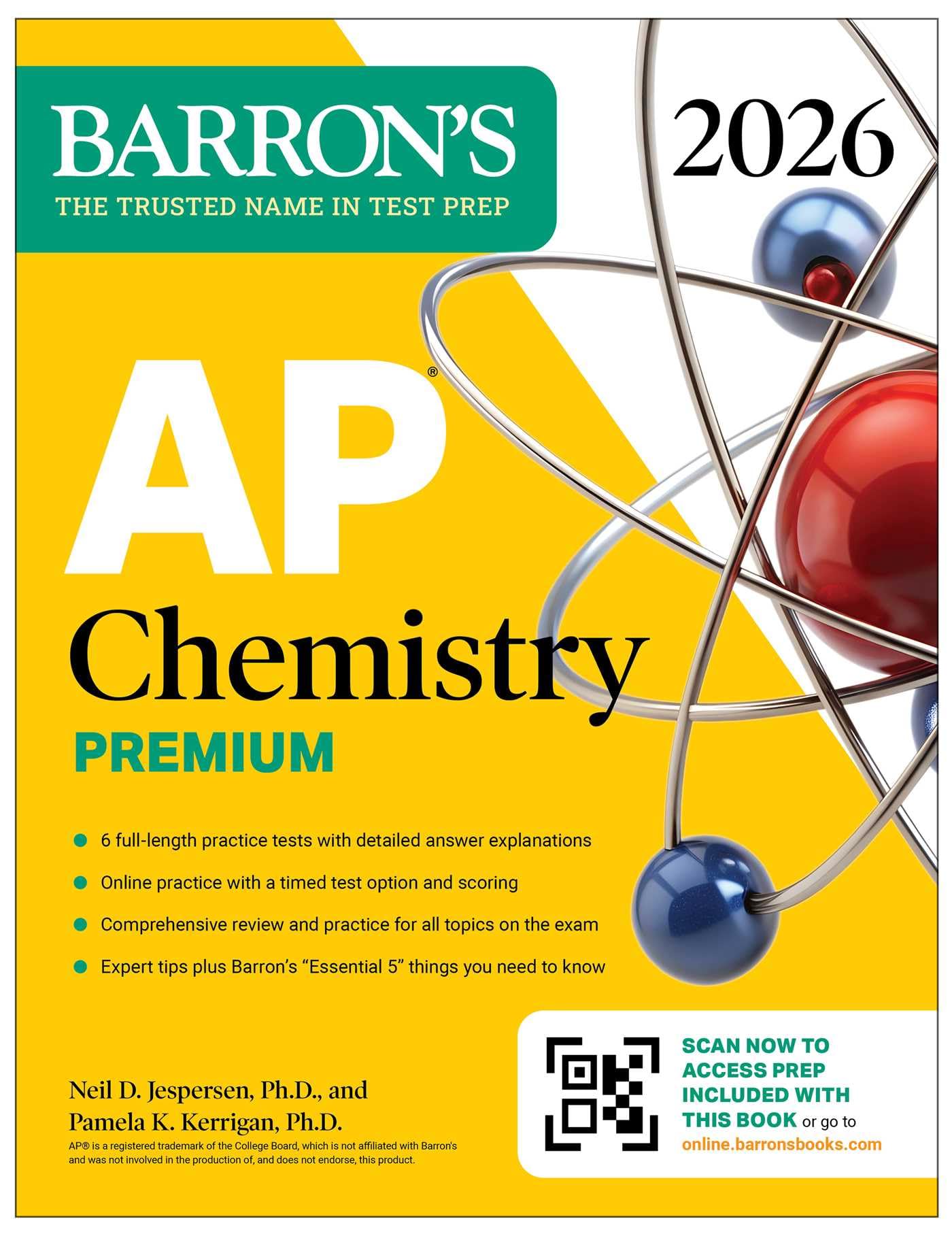 AP Chemistry Premium, 2026: Prep Book with 6 Practice Tests + Comprehensive Review + Online Practice (Barrons AP Prep)