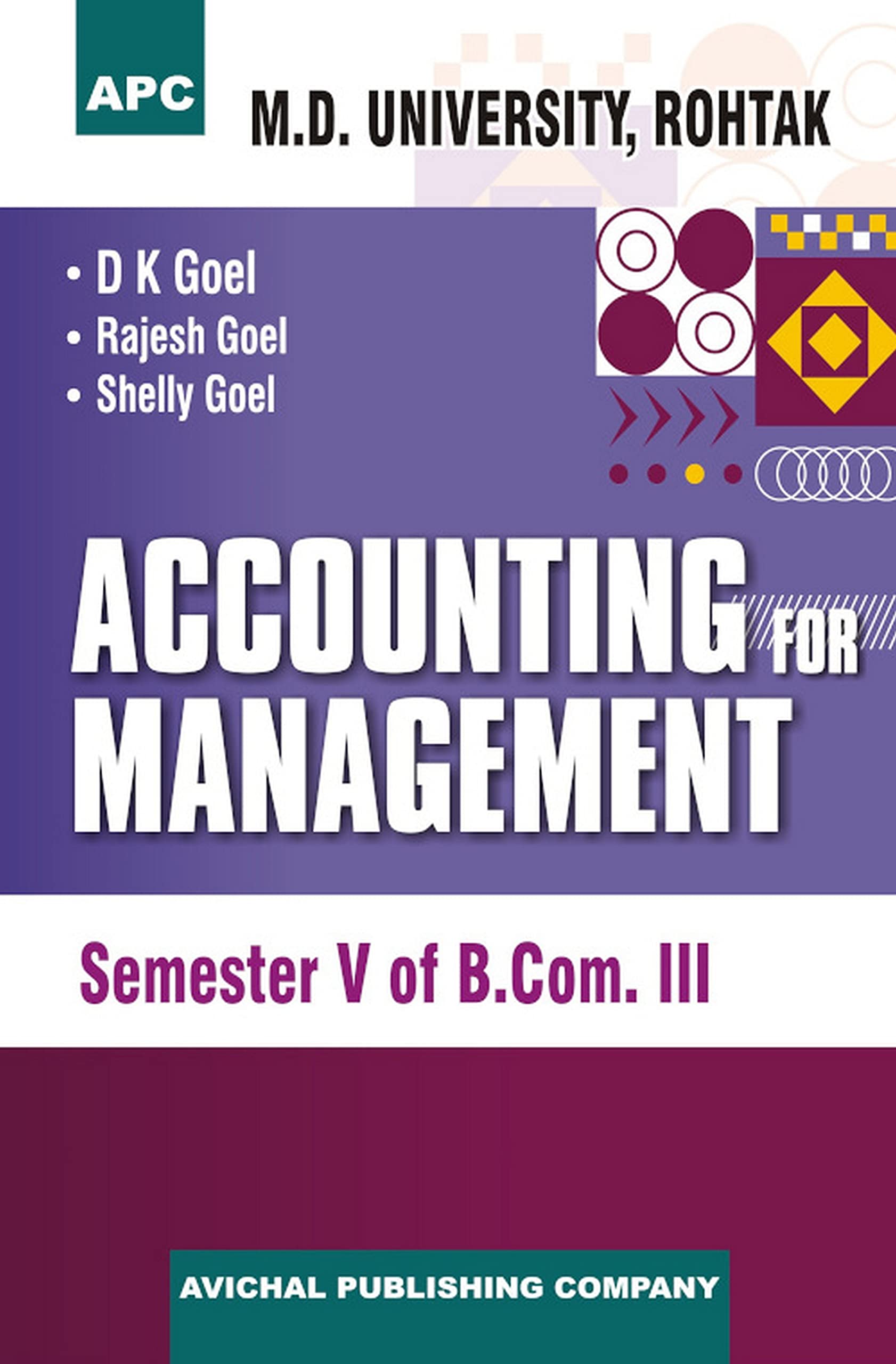Accounting For Management Semester V Of B.Com. Iii (M.D.U.)
