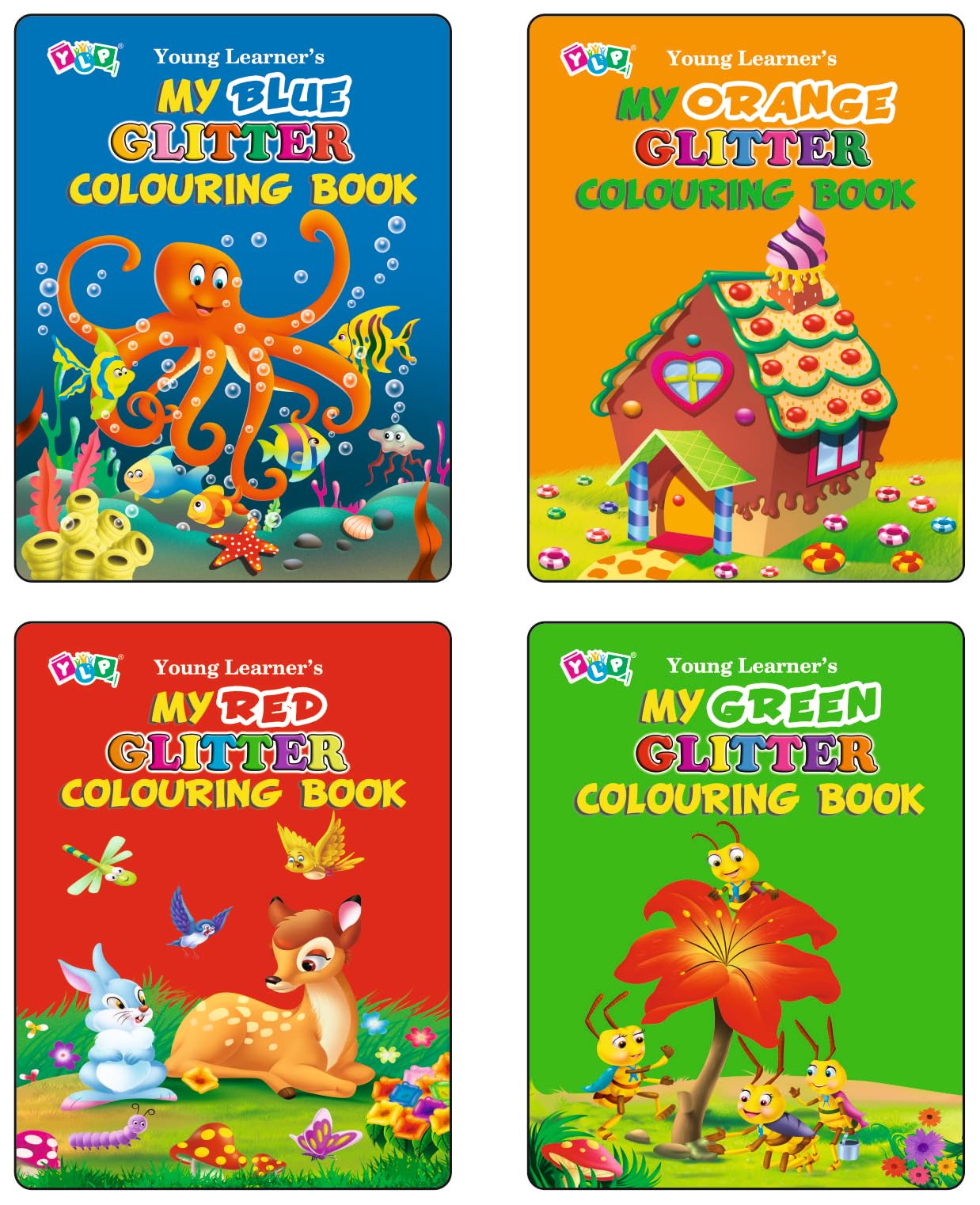 My Glitter Colouring Books(Set Of 4 Books): Gift Set For Children Who Love Colouring, Drawing & Painting | Special Glitter Effec
