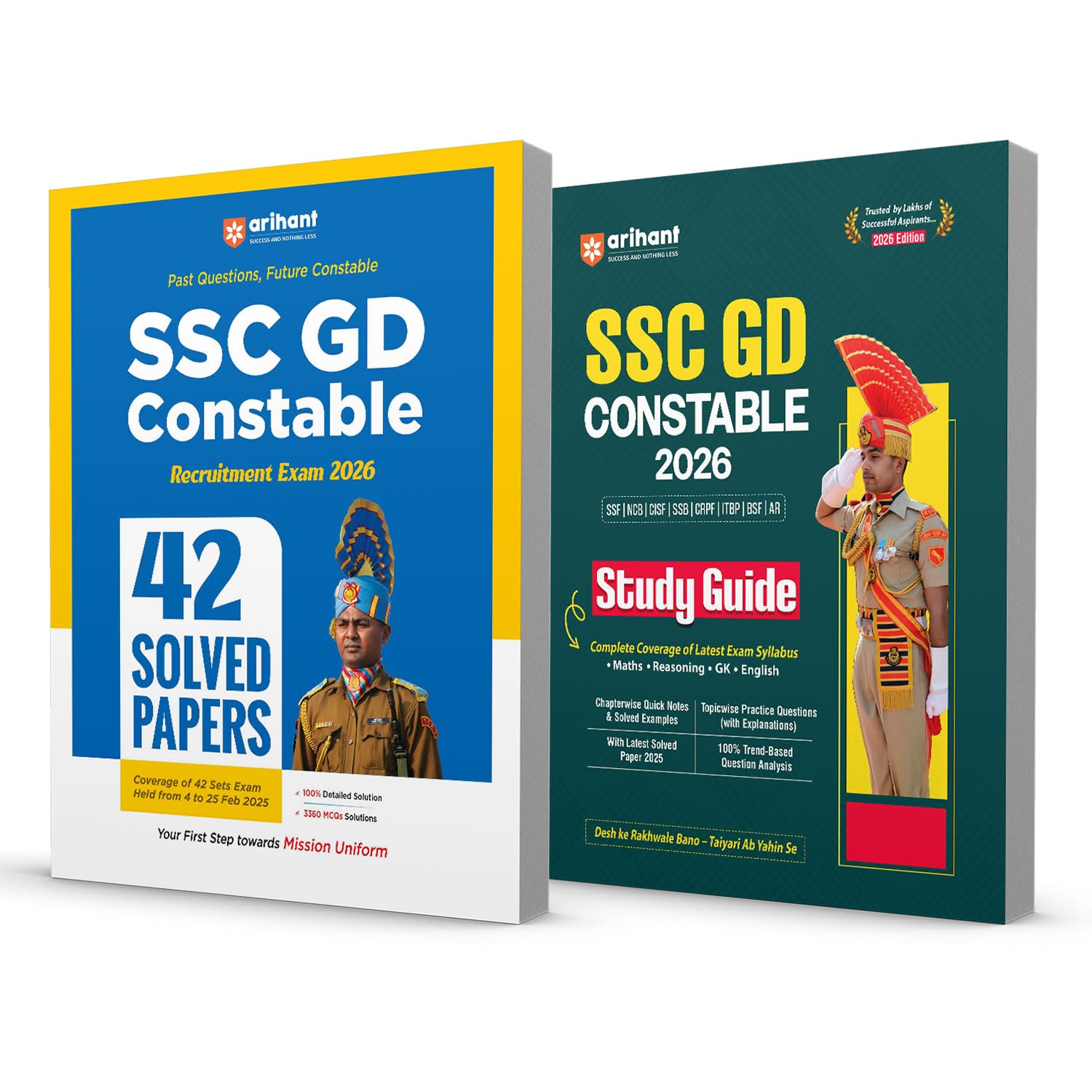 Arihant SSC GD Constable Exam 2026 Combo | Study Guide with Quick Notes, 3000+ MCQs, Solved Paper 2025 & 20 Mock Tests and 5 Sol