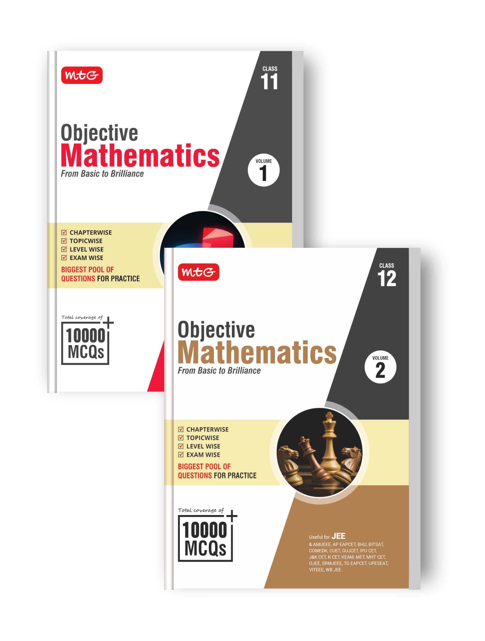 MTG Objective Mathematics Series Vol1 & 2 (Class 11 & 12) For JEE & Other Engineering Entrances | Biggest Pool of 10000+ MCQs C