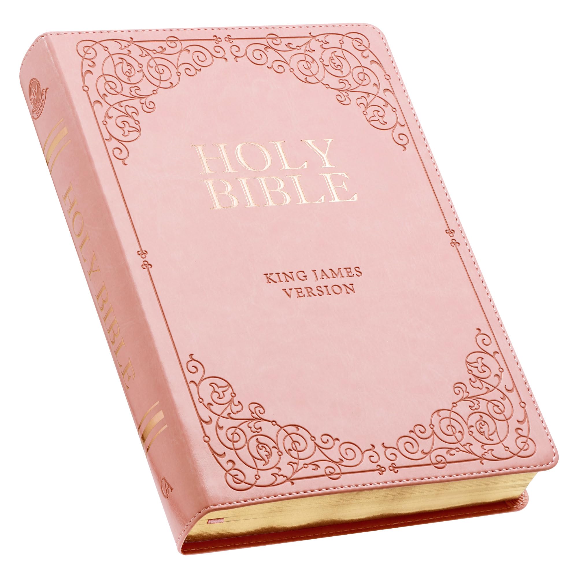 KJV Holy Bible, Giant Print Fullsize Faux Leather Red Letter Edition  Thumb Index & Ribbon Marker, King James Version, Pink (K