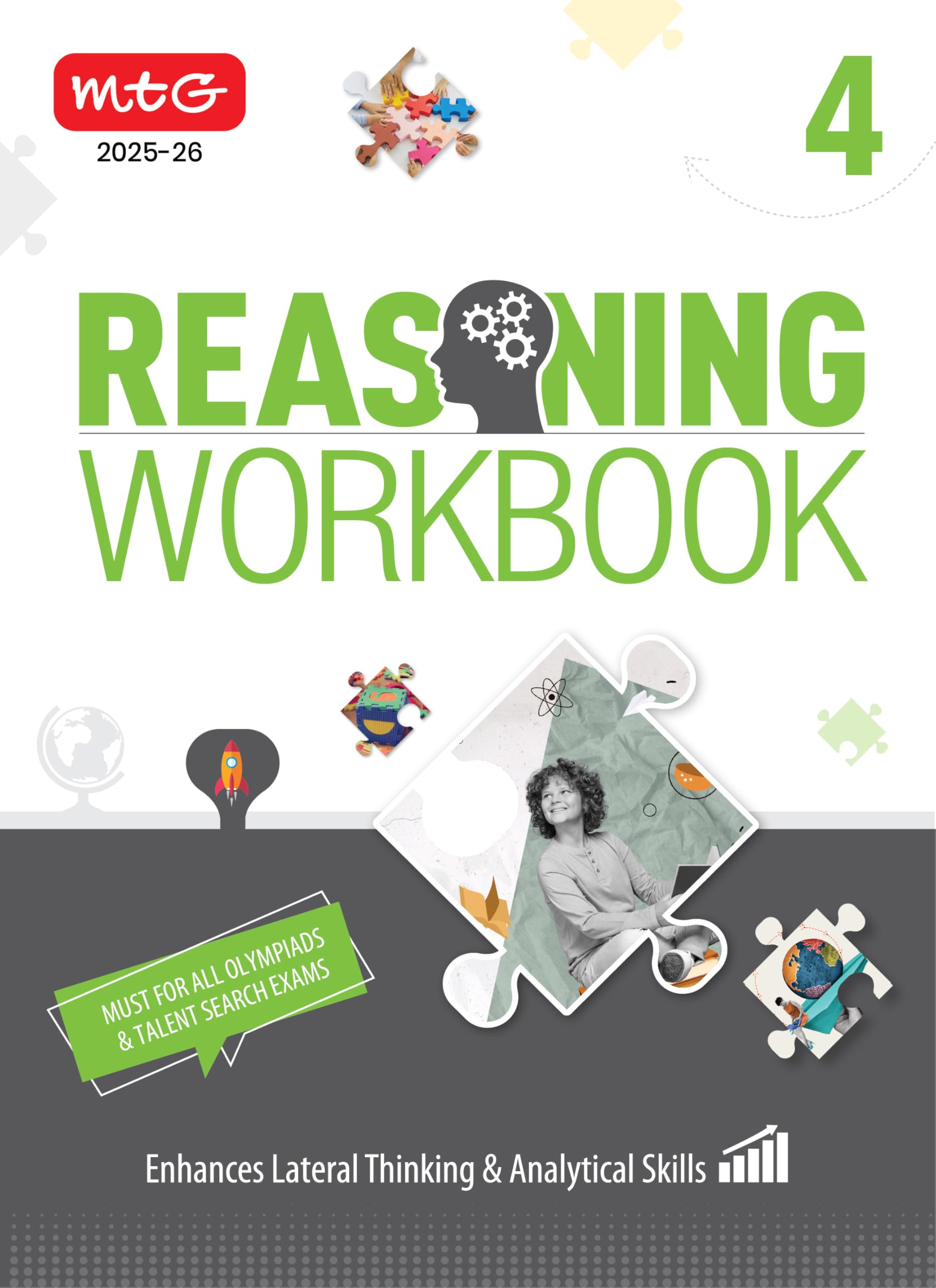Mtg Olympiad Reasoning Workbook Class 4  Enhances Lateral Thinking & Analytical Skills | Must For Sof & All Olympiad & Talent S