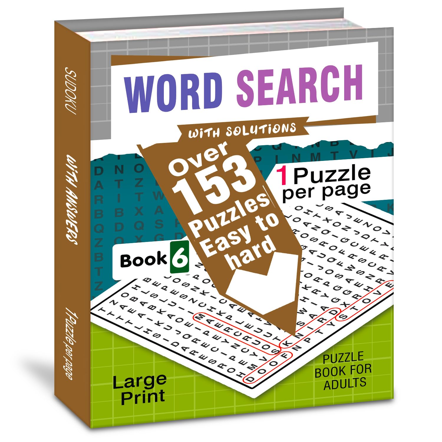 Hello Friend Books Word Search Puzzles Book with Solutions: 150+ Puzzles from Easy to Hard for Adults (Book 6): Word Search Book