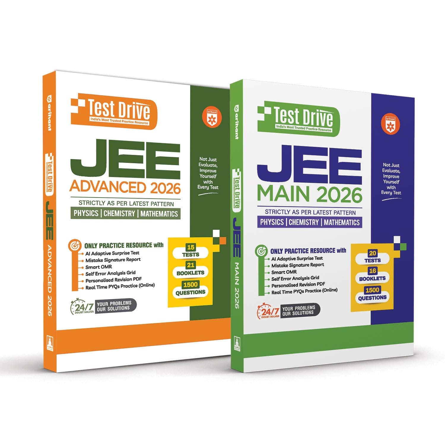 Arihant JEE Main & Advanced 2026 Test Drive Combo | Physics, Chemistry & Maths | 35 Tests, 37 Booklets & 3000 Questions | AIAda