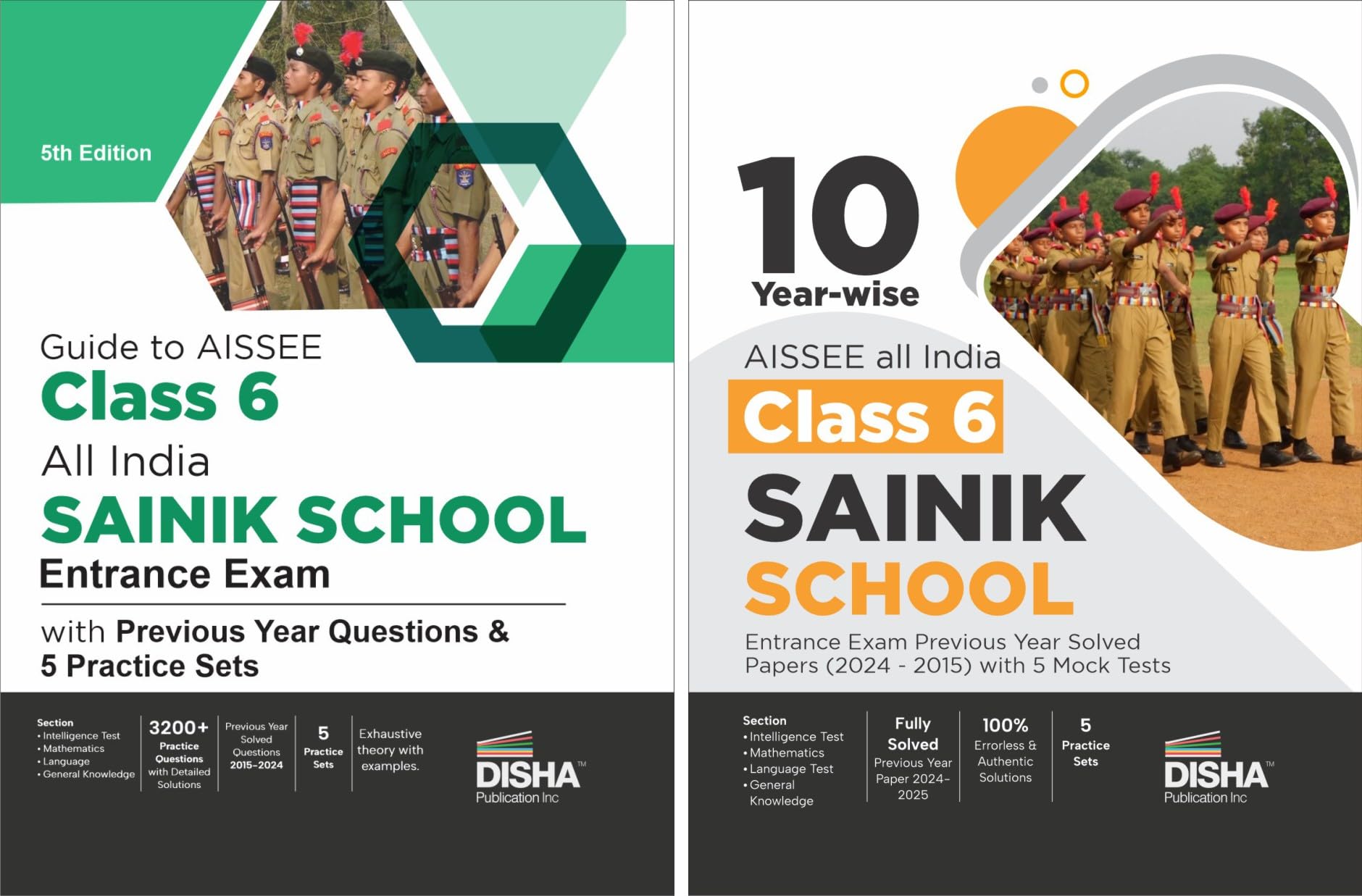 Combo (Set Of 2 Books) Study Package For Aissee Class 6 All India Sainik School Entrance Exam  Guide + Previous Year Solved Pap