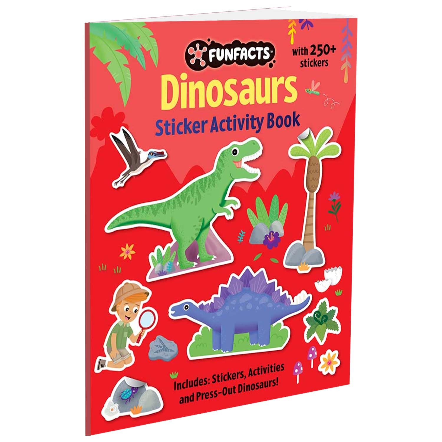 FunFacts: Sticker Activity Book  Dinosaurs | Interactive Dinosaur Sticker & Activity Book for Kids | 48 Pages of Sticker Fun| P