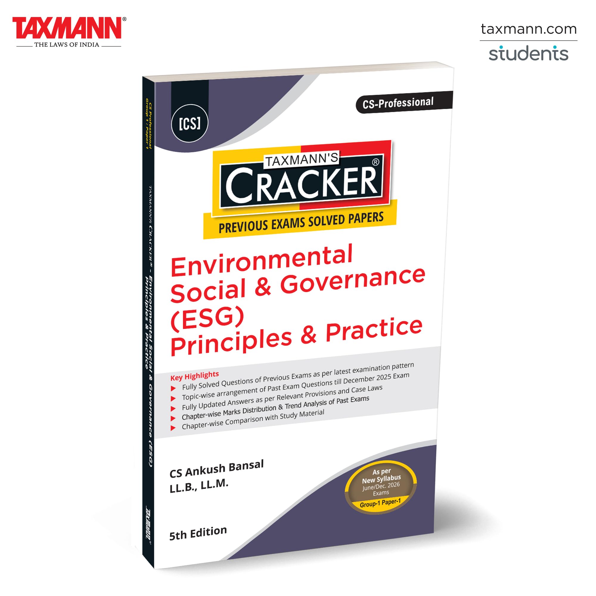 Taxmanns CRACKER for Environmental Social & Governance (ESG) Principles & Practice (Paper 1 | ESG)  Solved Past Exam Question