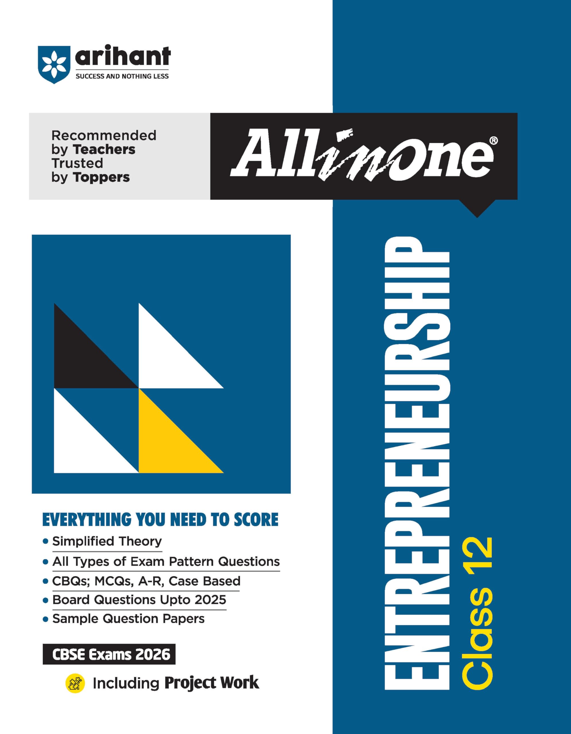 Arihant All In One Entrepreneurship Class 12 For Cbse Exams 202526 | Revised Edition As Per Latest Syllabus | Simplified Theory