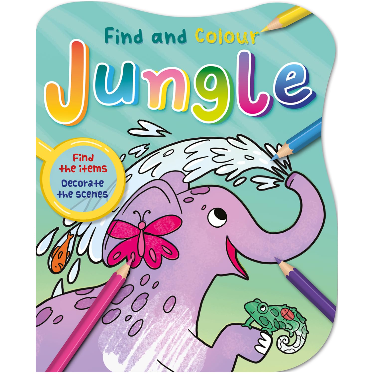 Find and Colour Activity Book | Jungle Colouring Book | Colouring and Activity book for kids | Die cut book [Paperback] Parragon