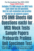 175 OMR Sheets (60 Questions each) for MCQ Mock Tests Sample Papers Preboards Prelims Unit Specimen Test : Selfpractice MCQs fo
