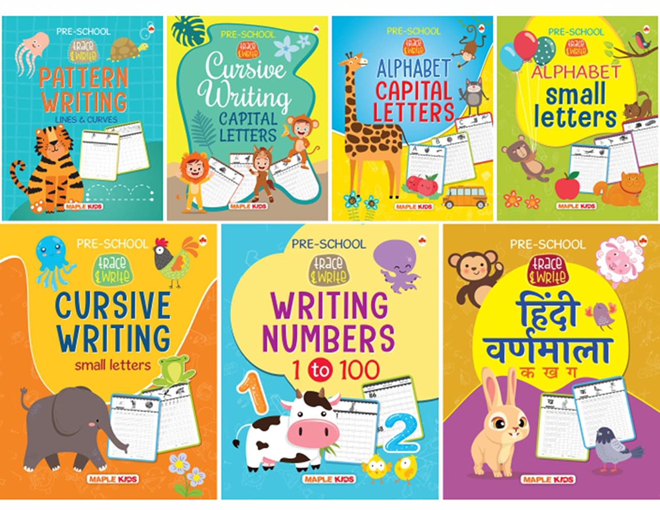 Writing Books for Kids | 2 to 5 Years Old Children | Learn and Practice ABC Capital and Small Alphabet, Cursive Writing, 1 to 10