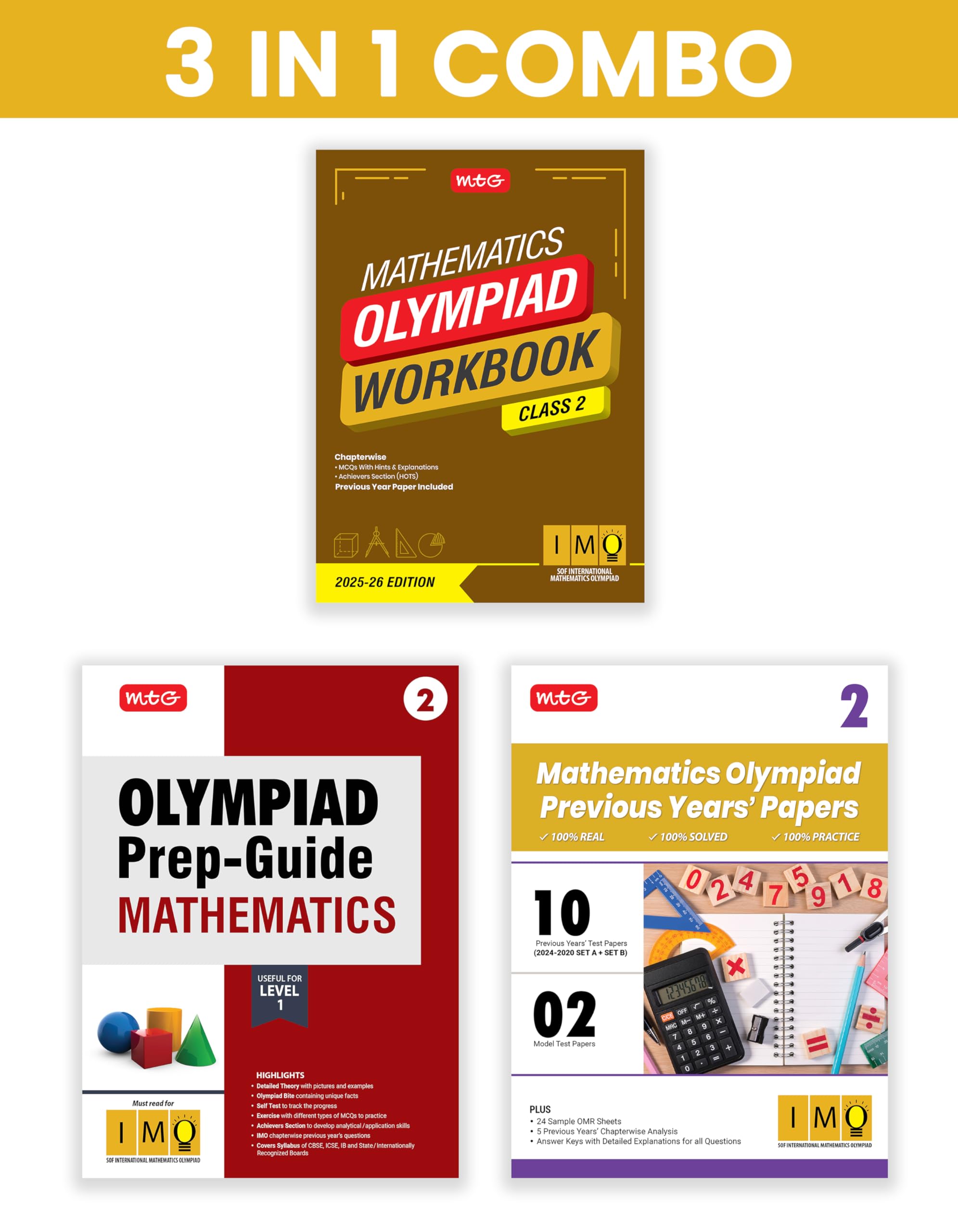 Mtg Class2 International Mathematics Olympiad (Imo) Workbook, PrepGuide & Previous Years Papers (Pyqs) With Mock Test Paper (S