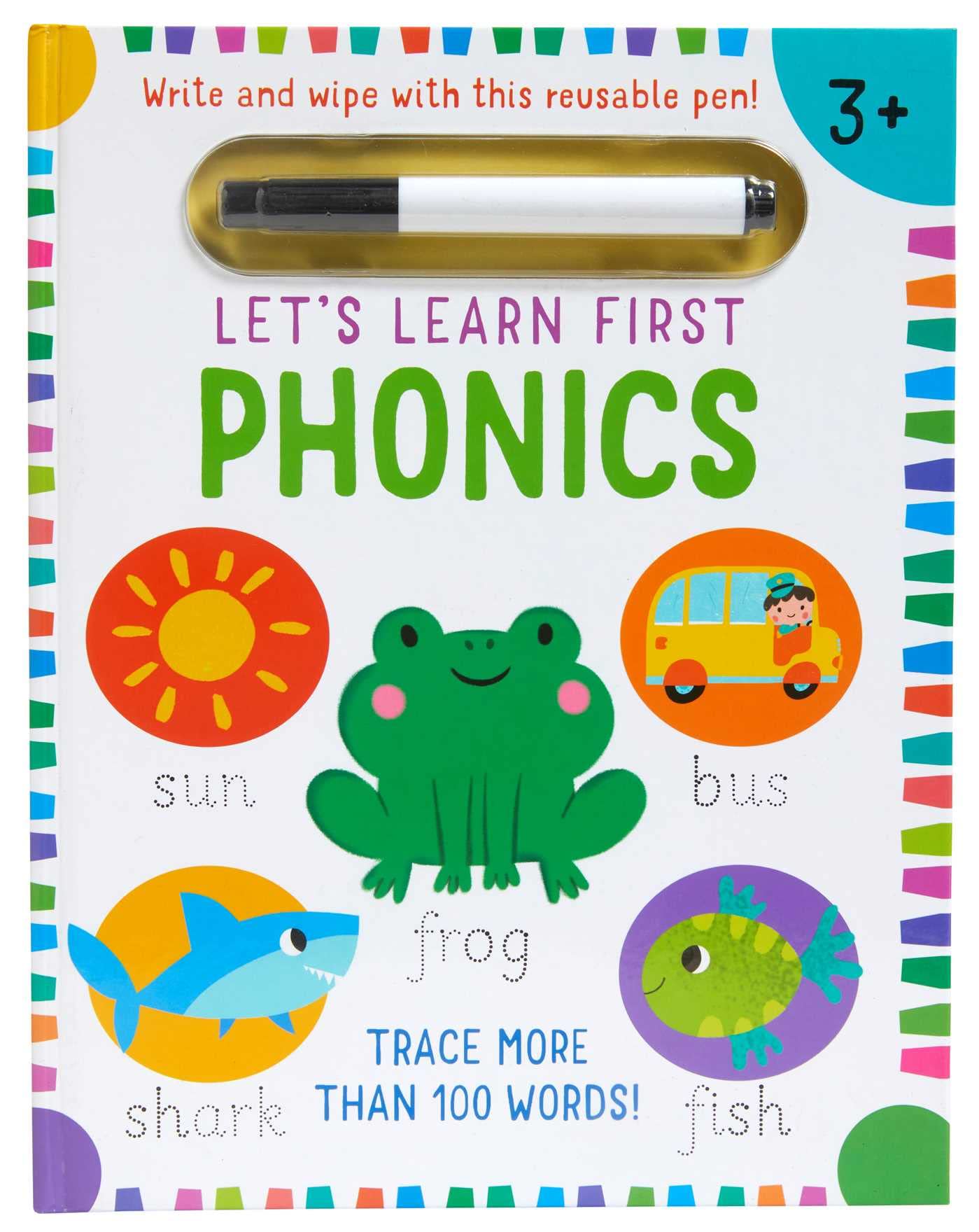 Lets Learn: First Phonics: (Early Reading Skills, Letter Writing Workbook, Pen Control, Write and Wipe)