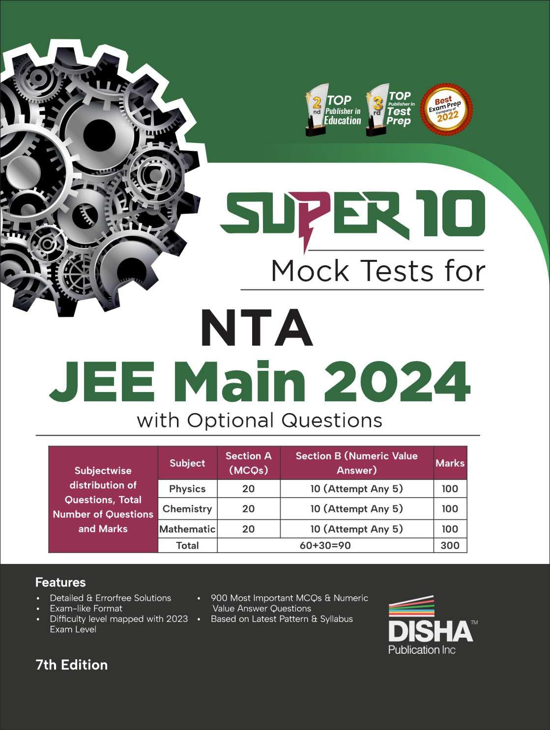 Super 10 Mock Tests For Nta Jee Main 2024 With Optional Questions  7Th Edition | Physics, Chemistry, Mathematics Pcm | Numeric 