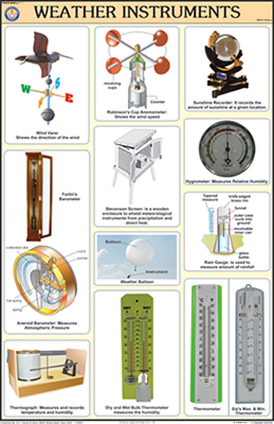 Gcs17 | Weather Instrument Chart (50X75Cm) [Wall Chart] Teachingnest