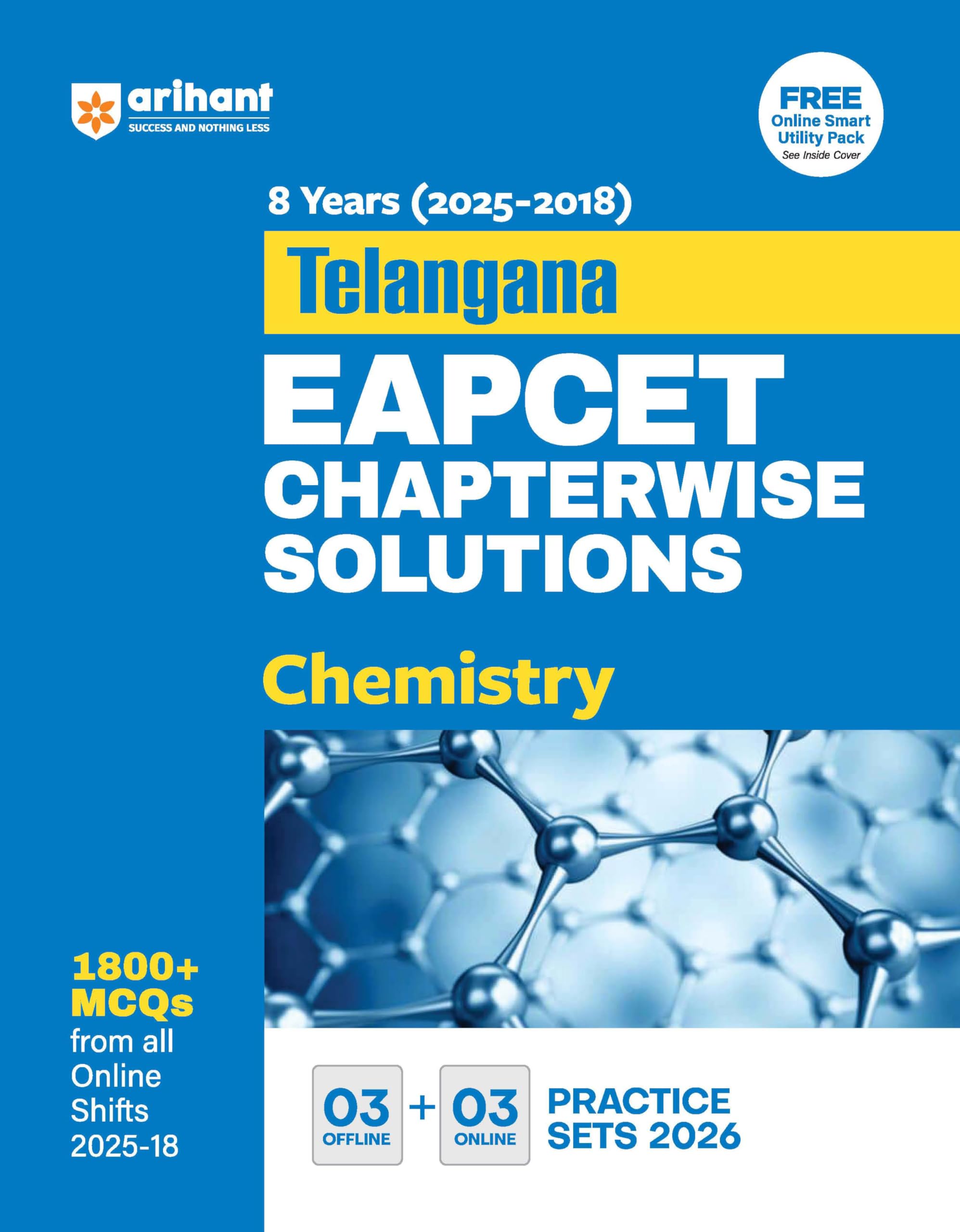Arihant Telangana EAPCET Chemistry Chapterwise Solutions | 8 Years (20182025) Solved Papers with 1800+ MCQs, 6 Practice Sets (O