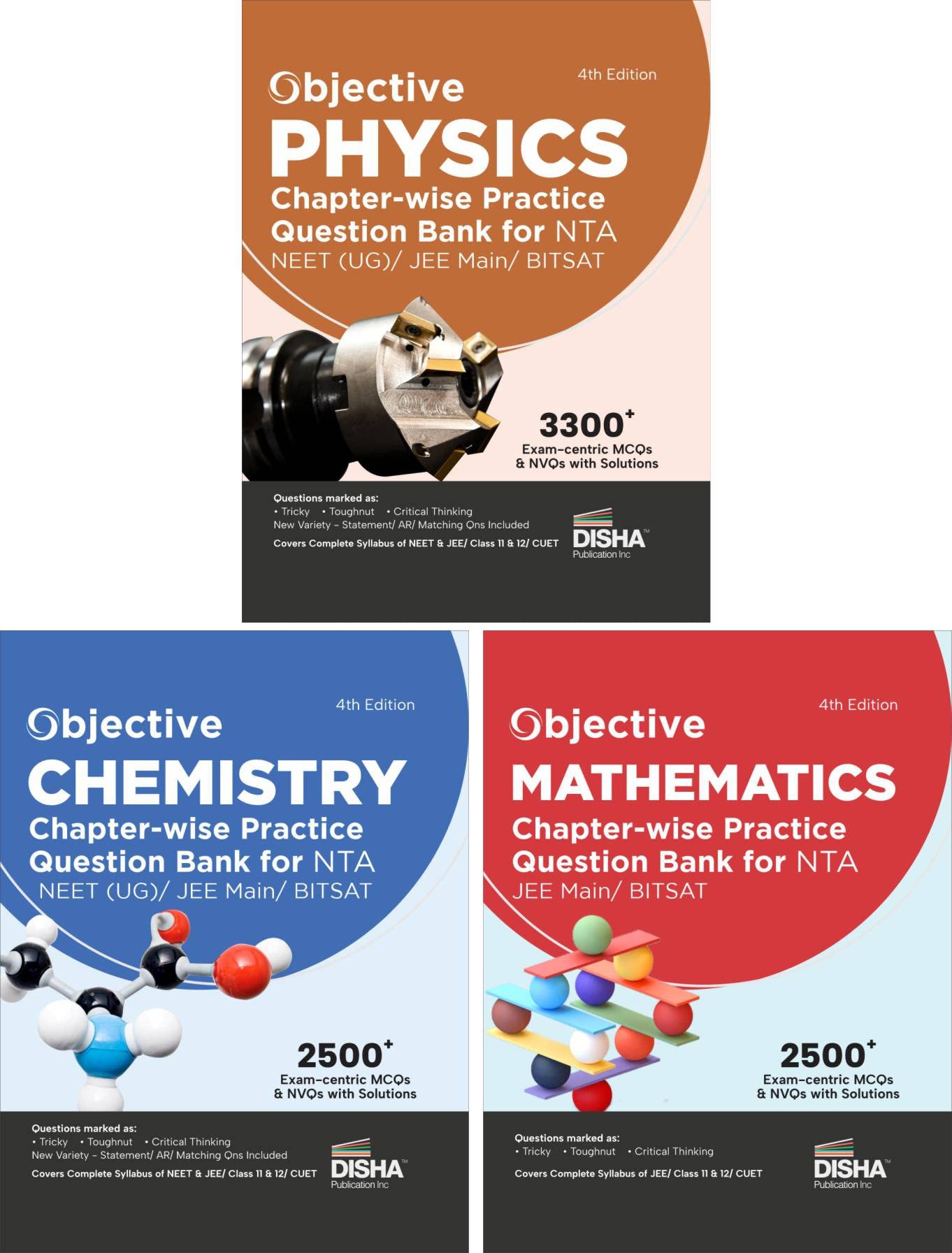 Objective Physics, Chemistry & Mathematics ChapterWise Practice Question Bank For Nta Jee Main/ Bitsat 4Th Edition | Mcqs & Nvq
