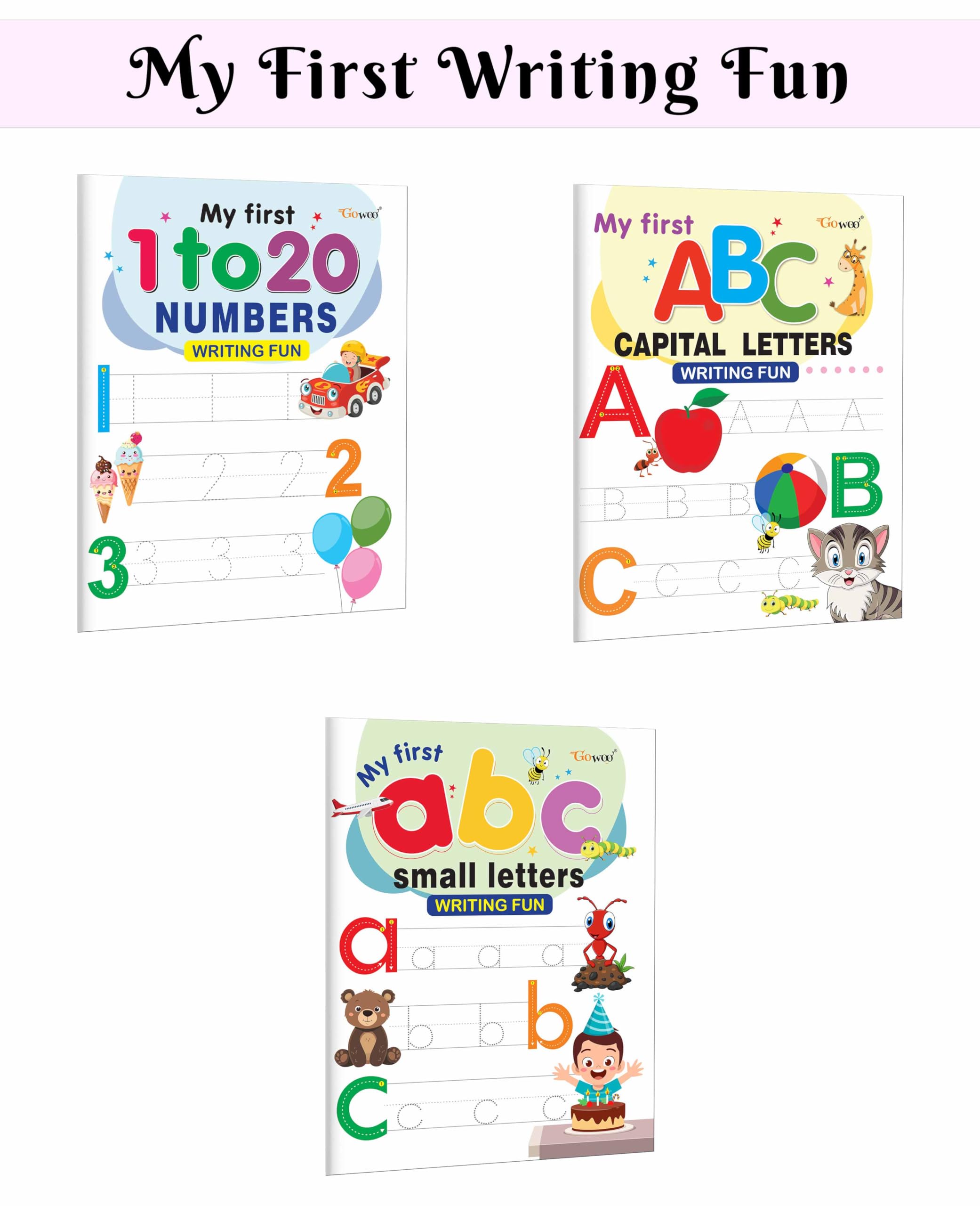 My First Capital Letters ABC, Small Letters abc and Numbers 120 Writing Fun : Early Learning Writing Book, toddler tracing book