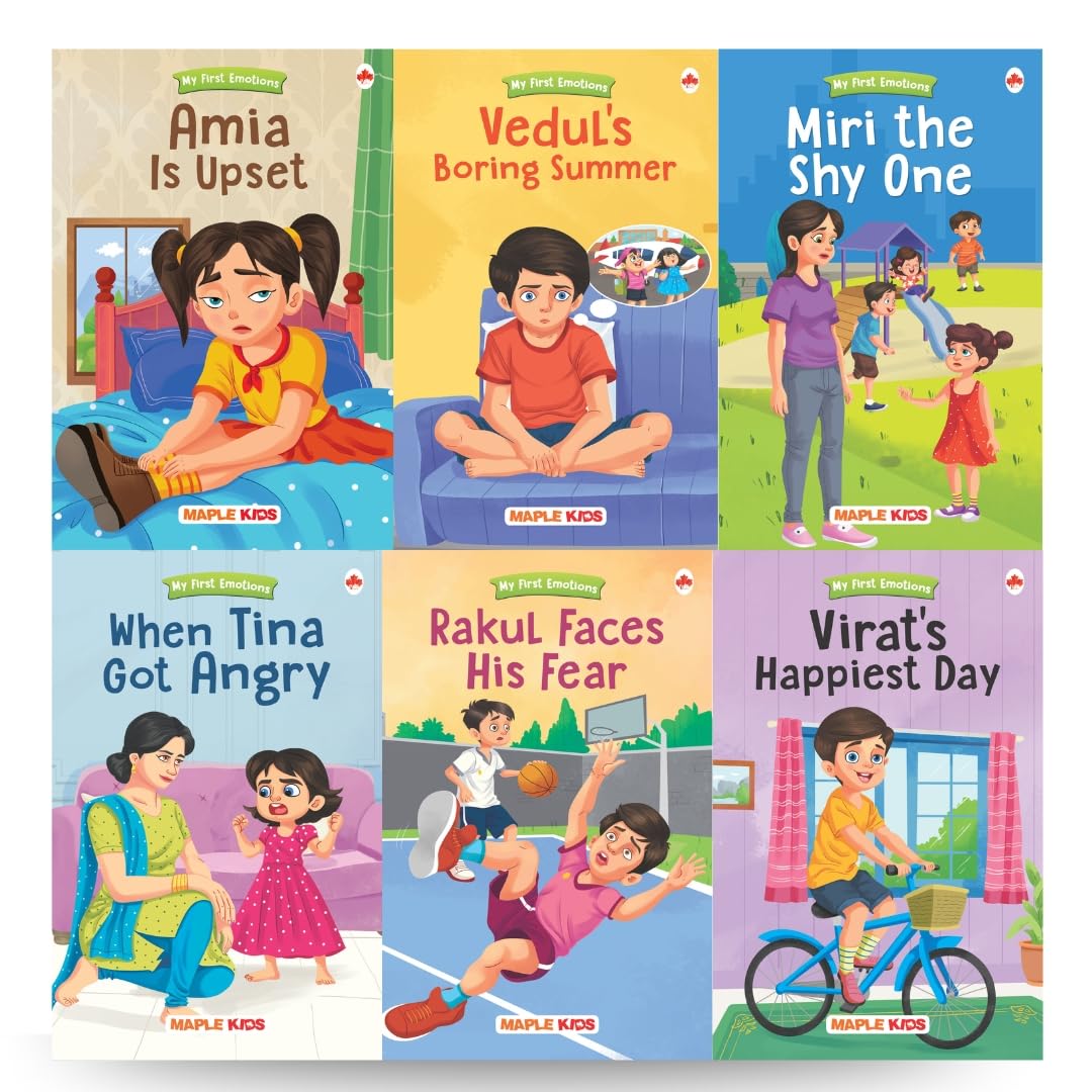 Story Books for Kids  Emotions (Illustrated) (Set of 6 Books)  Feelings Book  Sad, Shy, Fear, Happy, Angry, Boring  English 