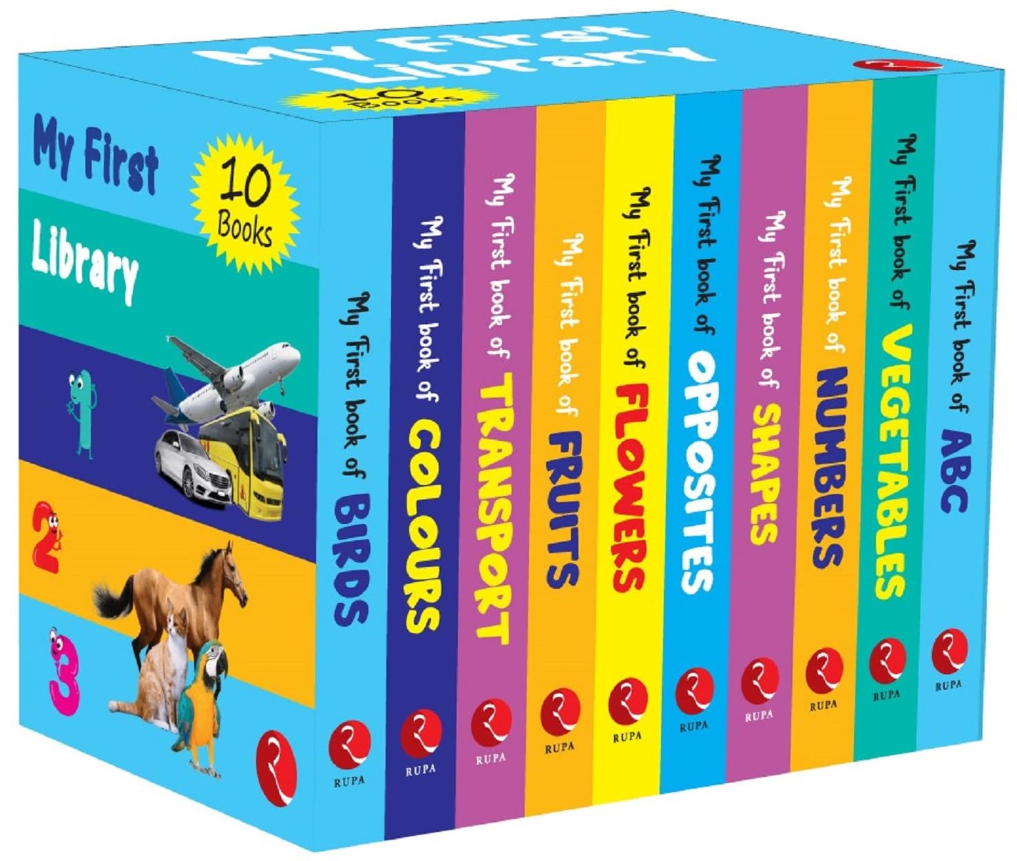 My First Library  Set Of 10 Books (Box Set)  Kids Learning Board Books