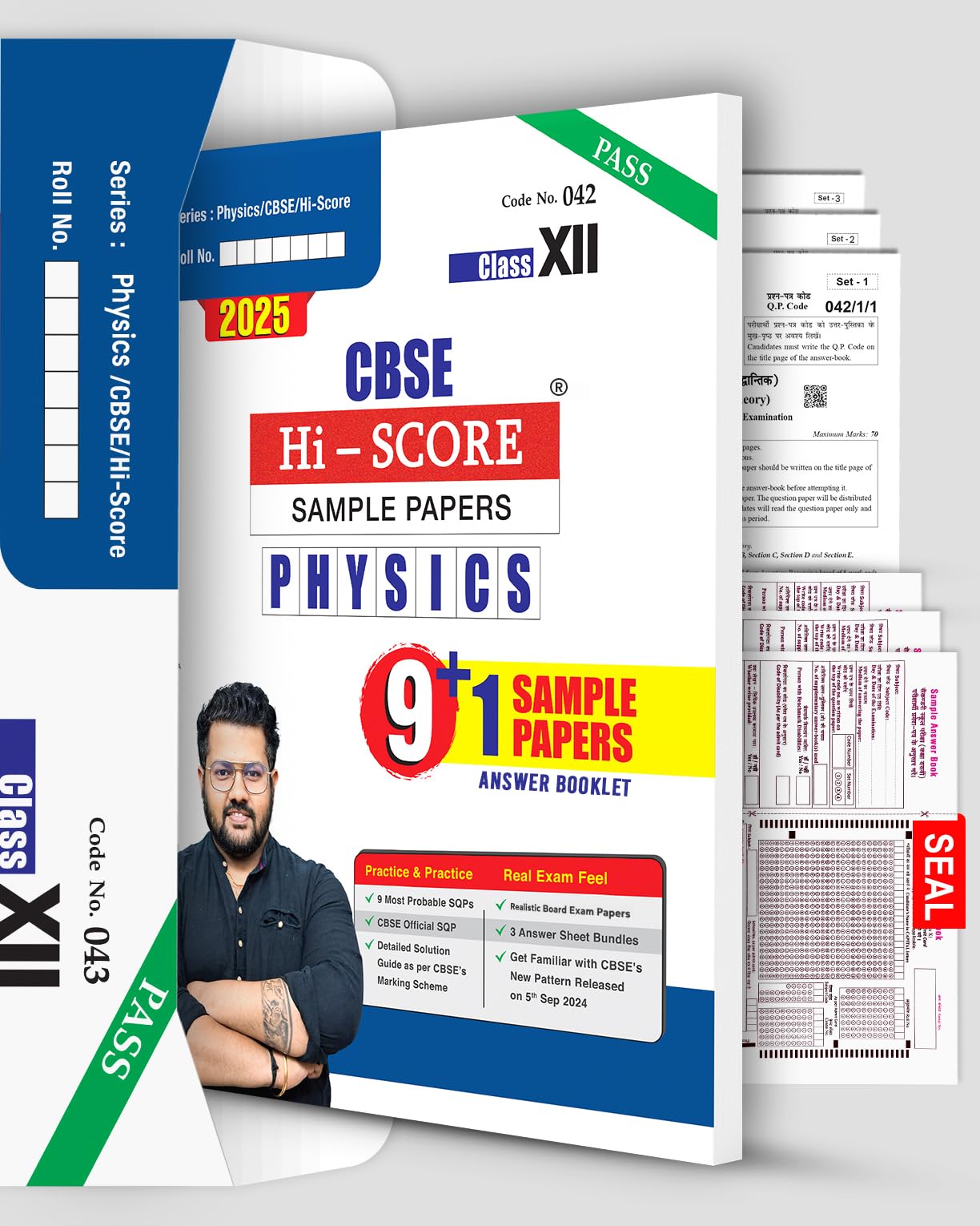 CBSE Class 12 Physics HiScore Sample paper with 9+1 Most Probable SQPs, Boardstyle Question and Answer Booklets for 2025 Board