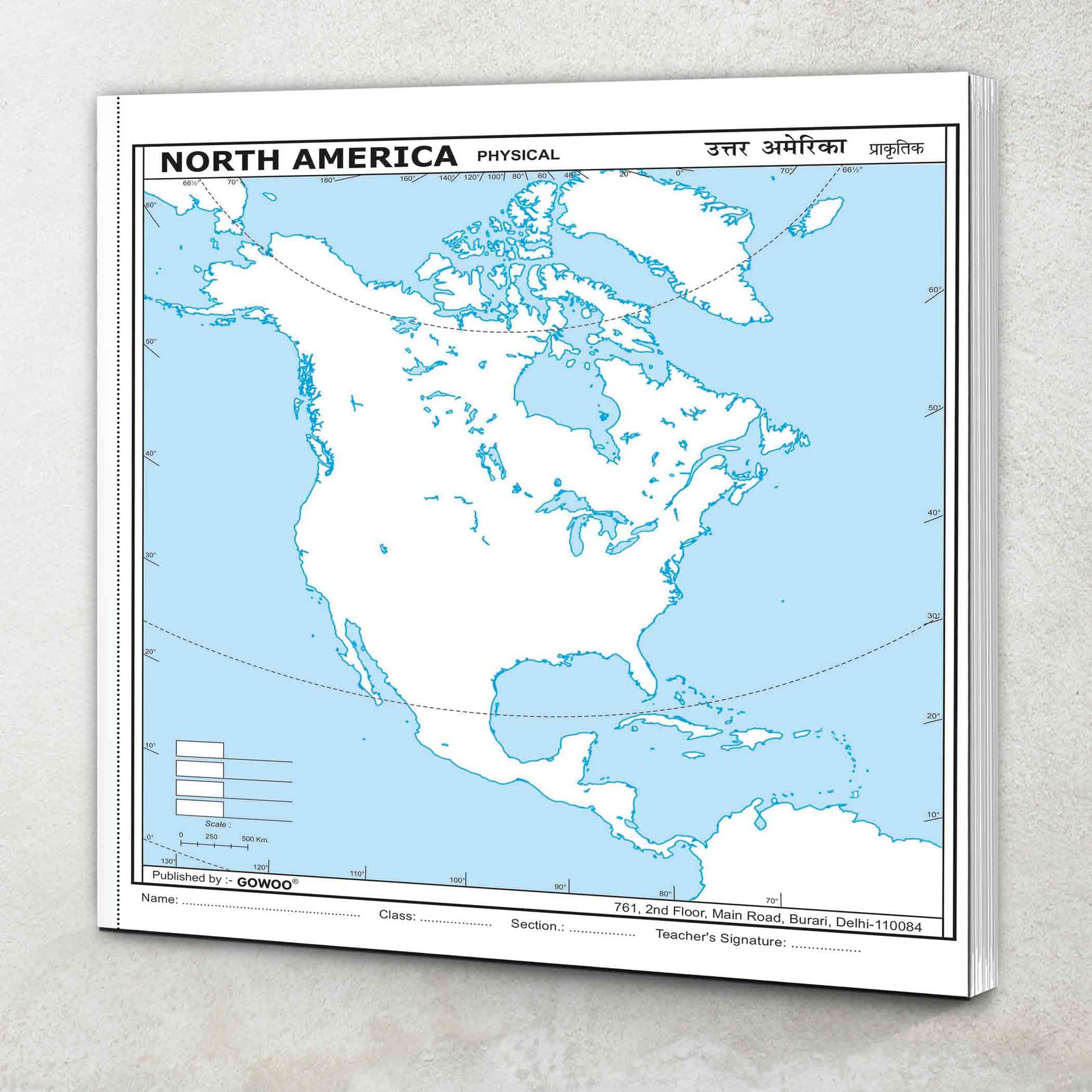 SMALL  100 NORTH AMERICA PHYSICAL OUTLINE MAP FOR SCHOOL|North America physical map for school