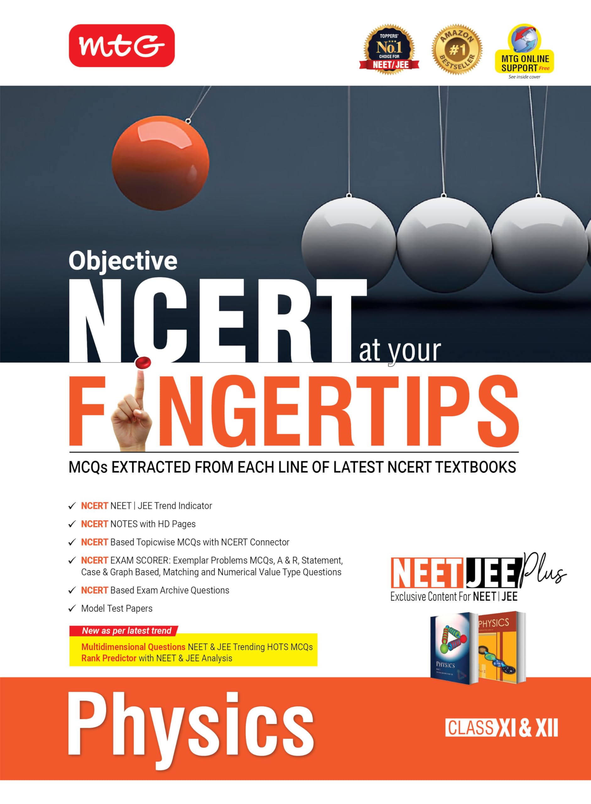 MTG Objective NCERT at your FINGERTIPS Physics For 20252026 Exam  NCERT NEET/JEE Trend Indicator, HOTS MCQs, Rank Predictor & 