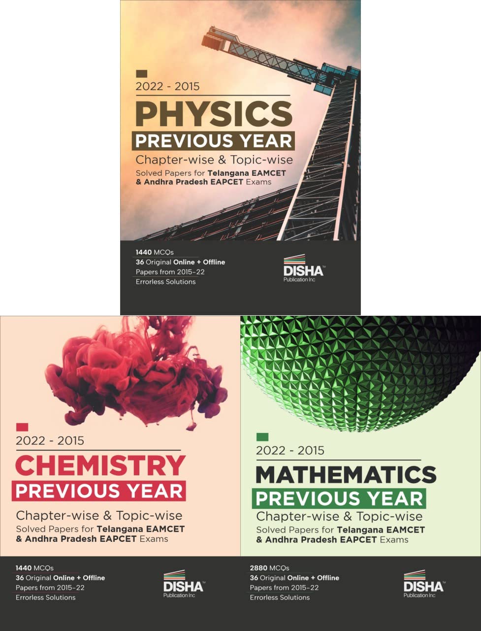 2022  2015 Physics, Chemistry & Mathematics Previous Year ChapterWise & TopicWise Solved Papers For Telangana Eamcet & Andhra