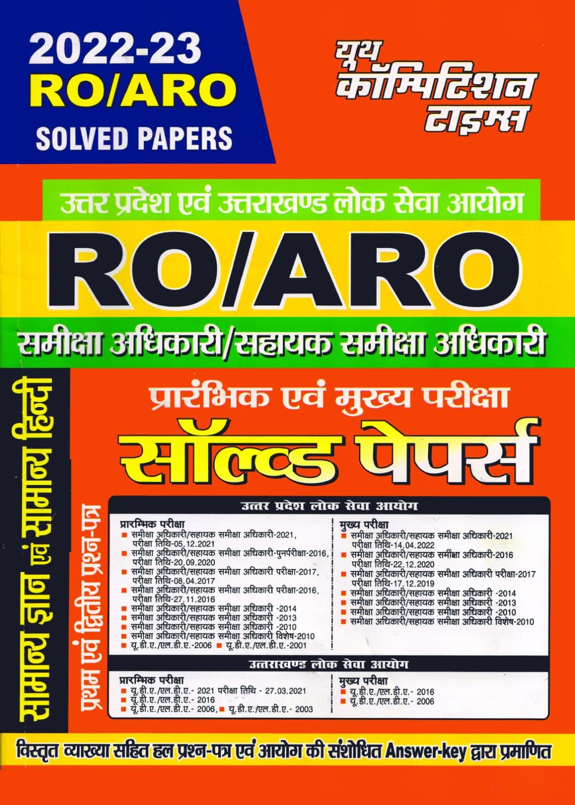 Youth Competition Times RO / ARO (  /   ) Pre. & Mains | Solved Papers |General Knowledge & General Hindi