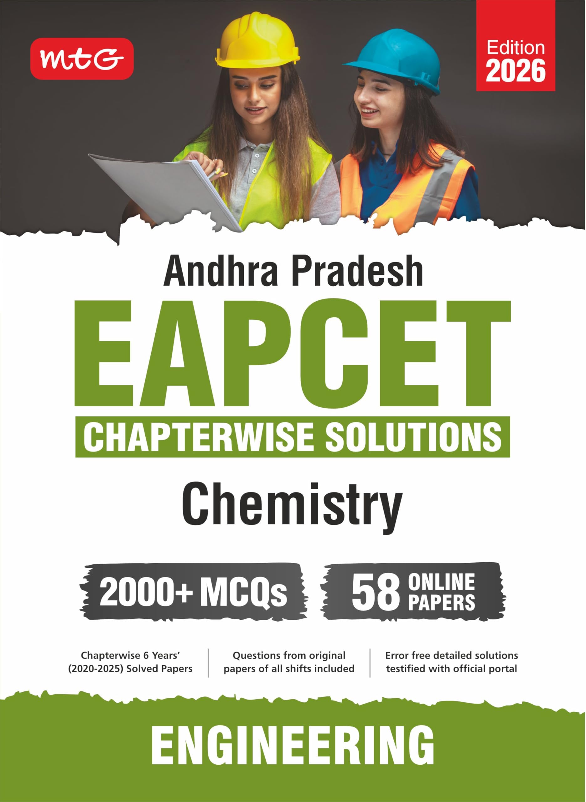 MTG Andhra Pradesh (20252020) EAPCET Chapterwise Previous Year Solved Question Papers Chemistry Book | 2000+ PYQs Question wit
