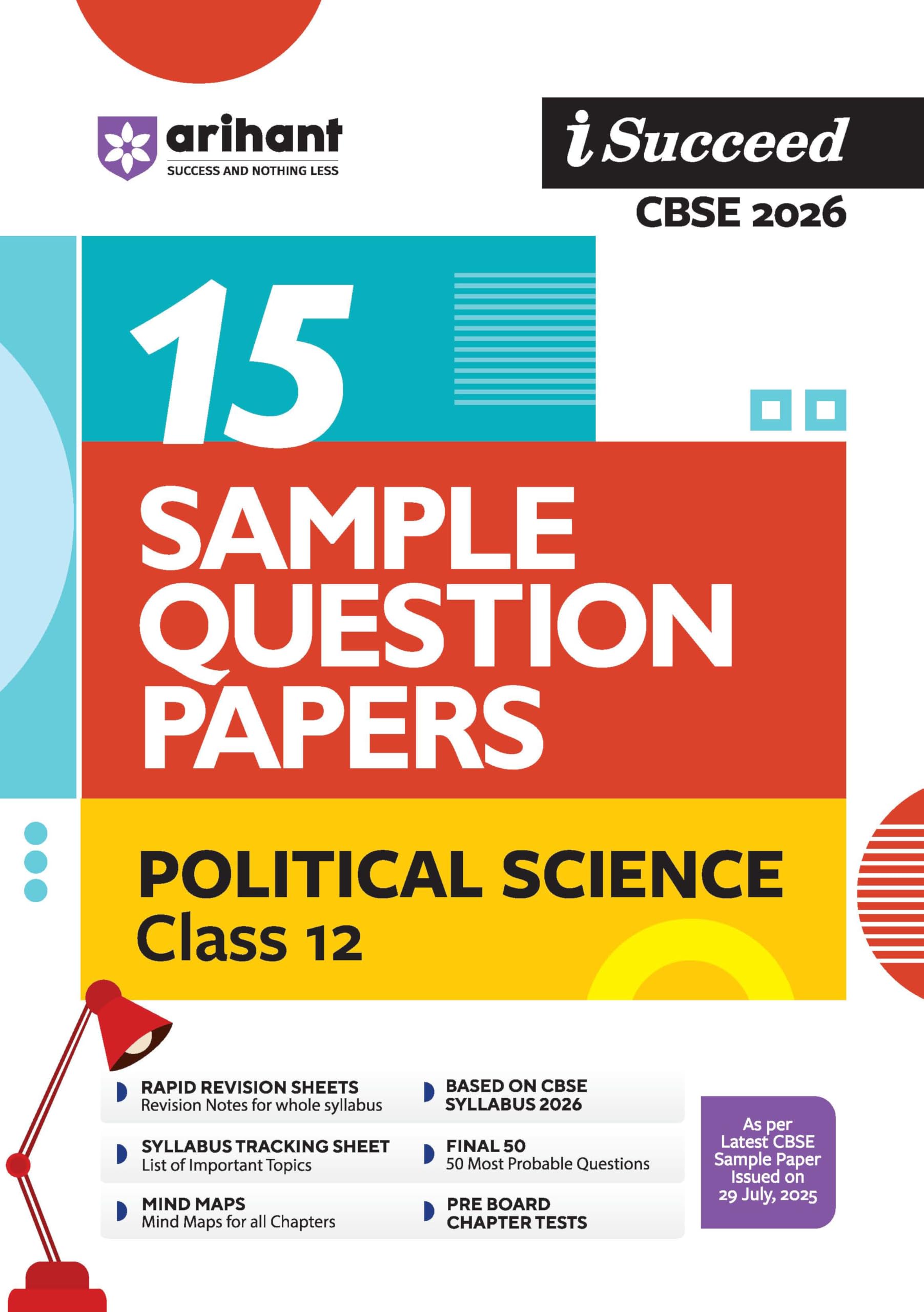 Arihant I Succeed Cbse 15 Sample Question Papers Political Science Class 12 For Exam 2026 | Based On Latest Cbse Syllabus | With