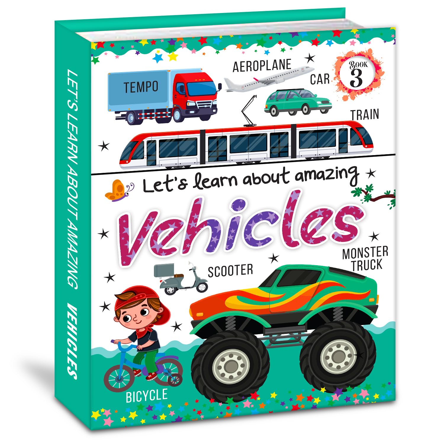 Hello Friend Books Lets Learn Giant Board Book: Vehicles  Large Board Book with Beautifully Illustrated Images for Children t