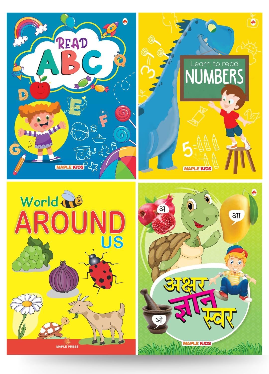 First Learning Picture Books Set for kids  3 to 5 Years Old Children  Numbers, Alphabets, Hindi Varnmala, Environment (Set of 