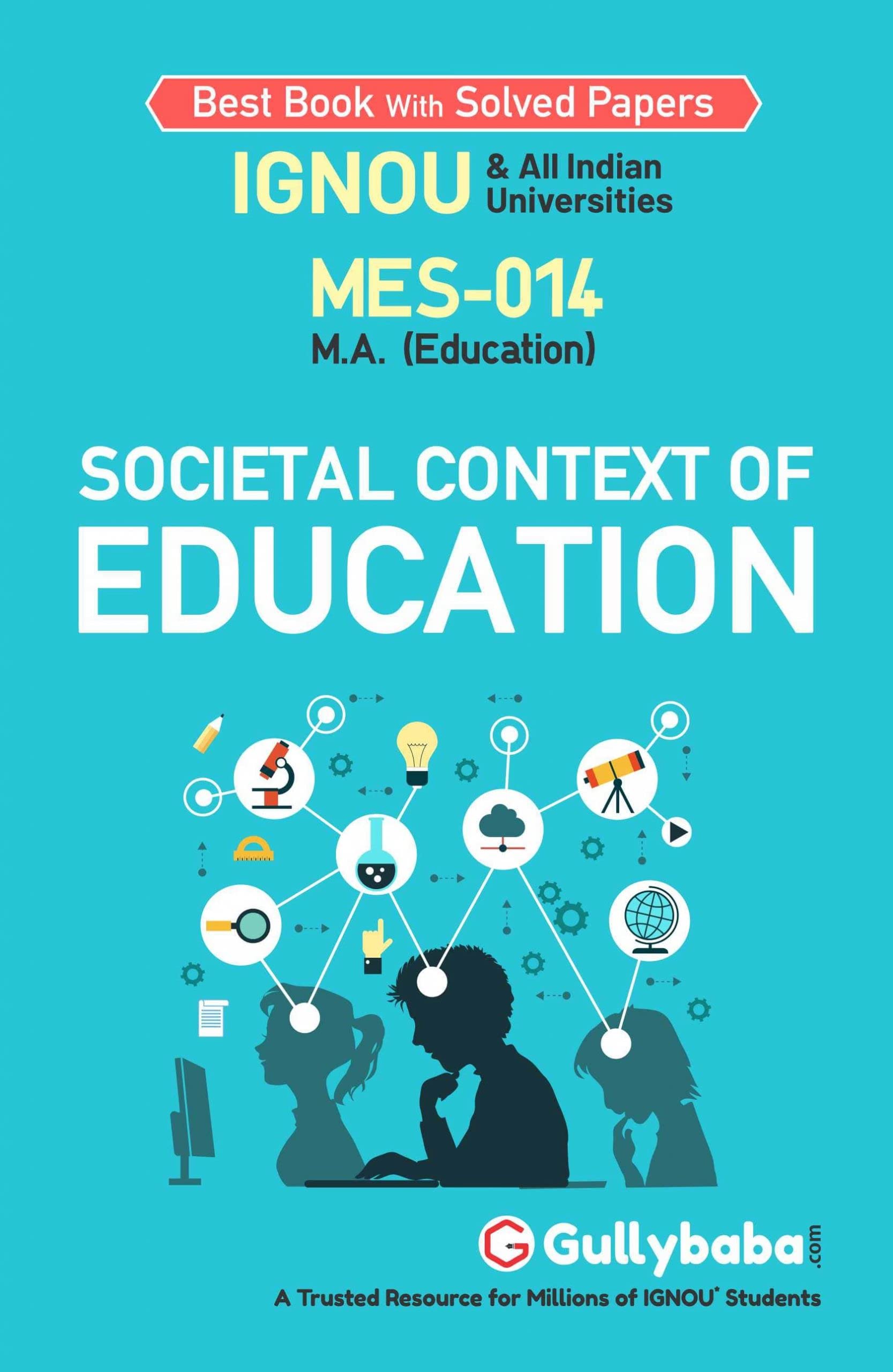 Gullybaba IGNOU MAEDU (Latest Edition) MES14 Societal Context of Education In English Medium, IGNOU Help Books with Solved Sampl
