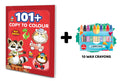 101+ Copy to Colour  Red Edition with 10 Wax Crayons : Exciting Colouring Book for Kids, Creative Colouring Fun for Preschool,