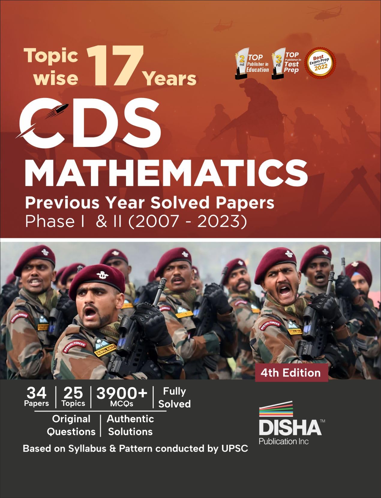 TopicWise 17 Cds Mathematics Previous Year Solved Papers Phase I & Ii (2007  2023) 4Th Edition | Combined Defence Services Pyq