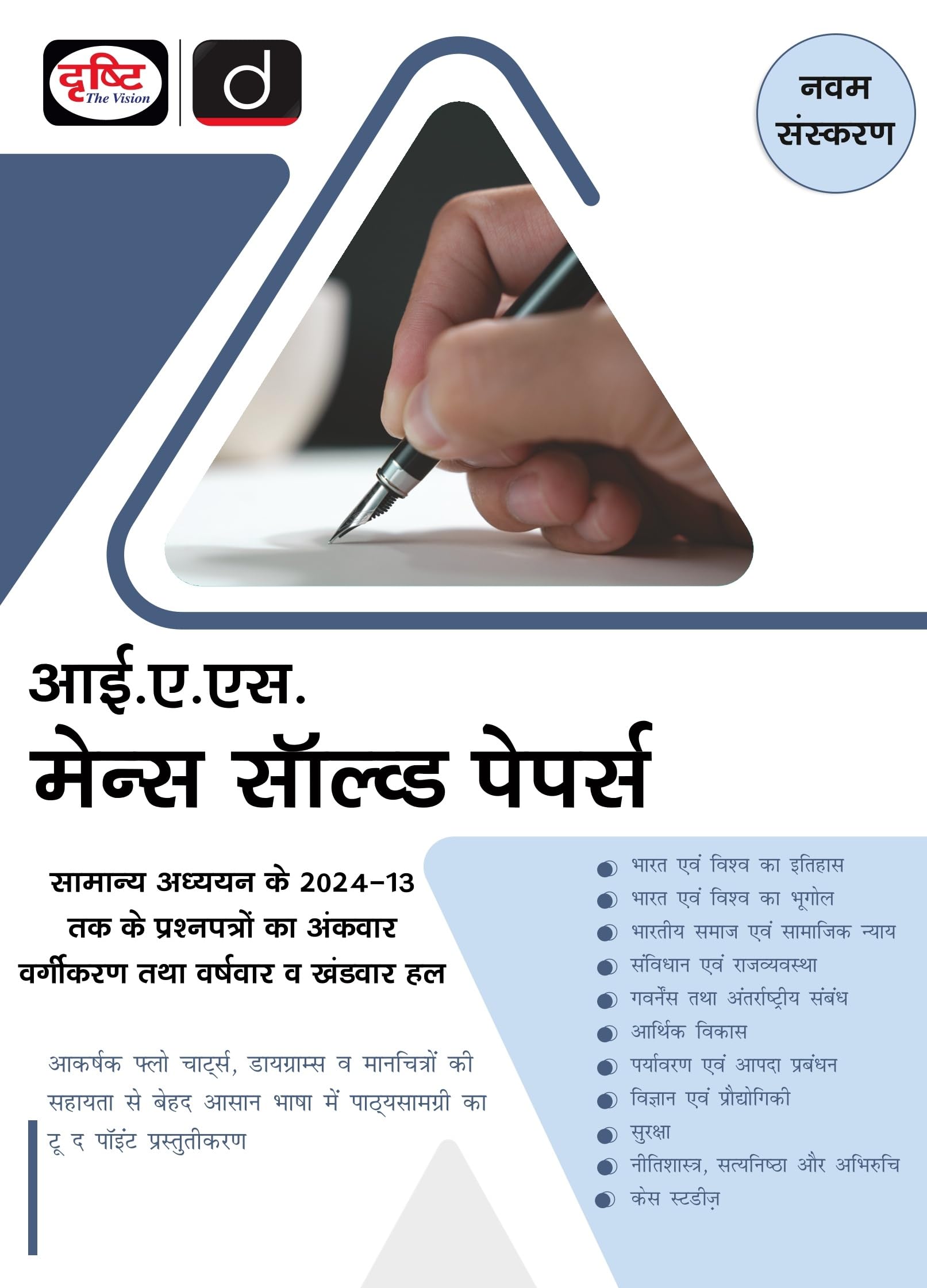 Drishti Ias Mains Solved Pyq Papers 9Th Edition, Upsc Books 2025, Hindi Medium