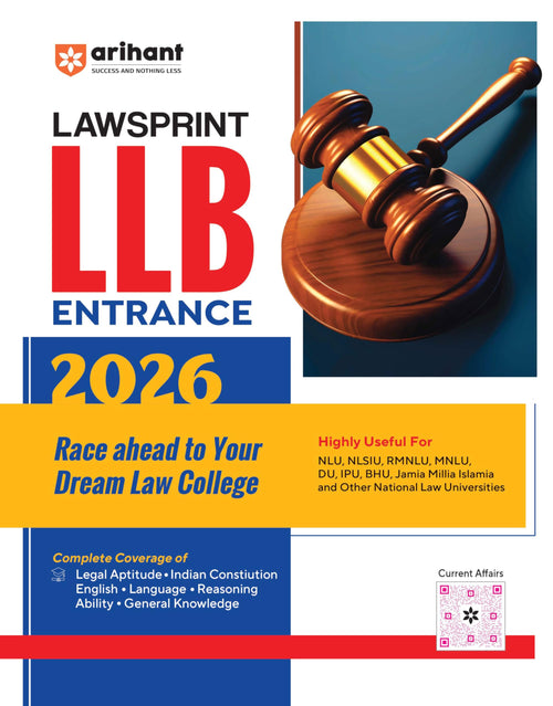 (Old Edition) Arihant LawSprint LLB Entrance Exam For 2026 | Previous Year Papers, Practice MCQs and Current Affairs for CLAT, A
