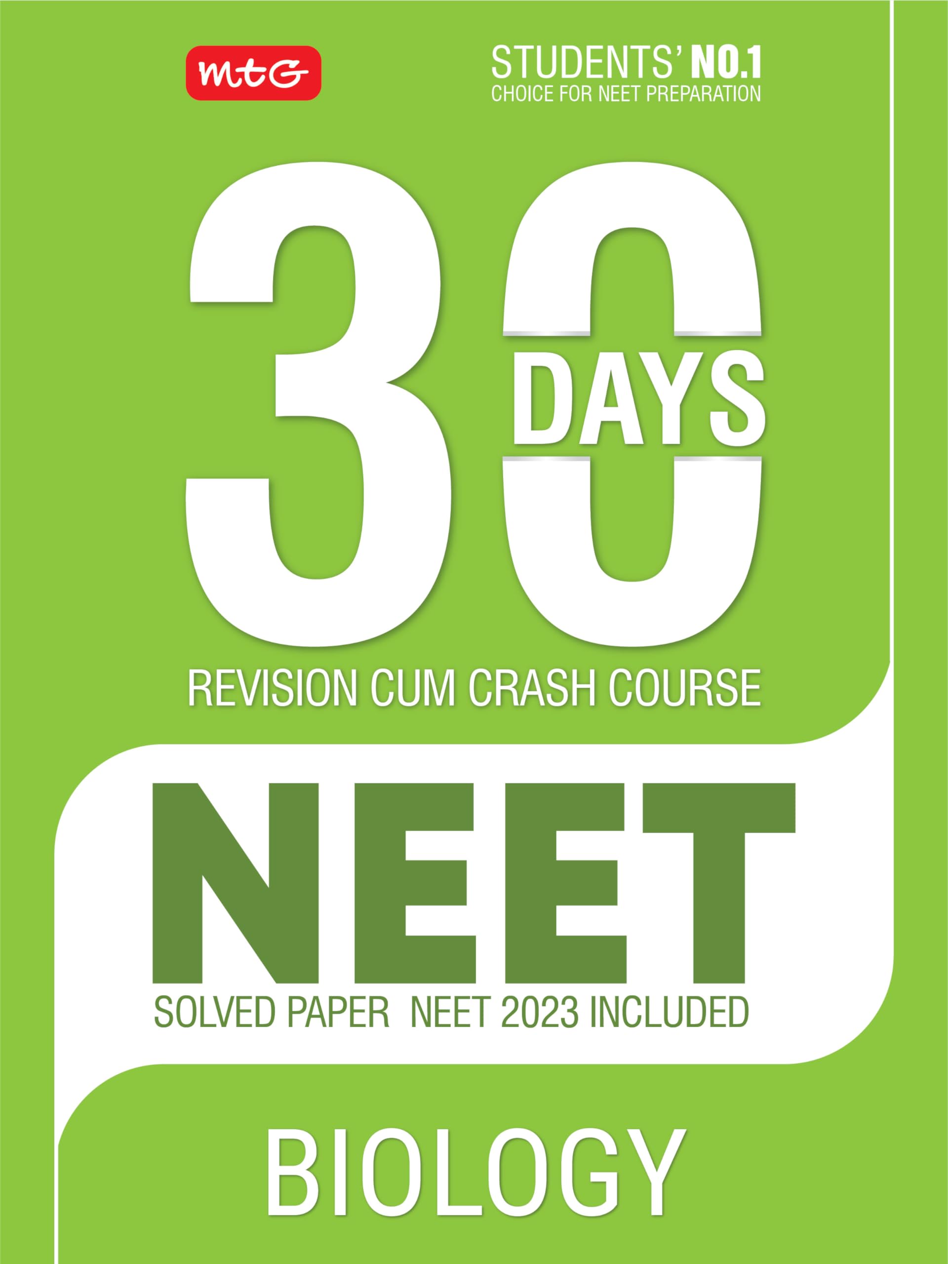 MTG 30 Days Crash Course for NEET Biology  NEET Revision CumCrash Course As Per NCERT Rationalised Syllabus for NEET 2024 Exam