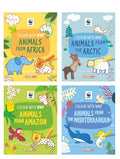 Jumbo Colouring Books (Set Of 4 Books)  Animals From Africa, Amazon, Artic And Mediterranean