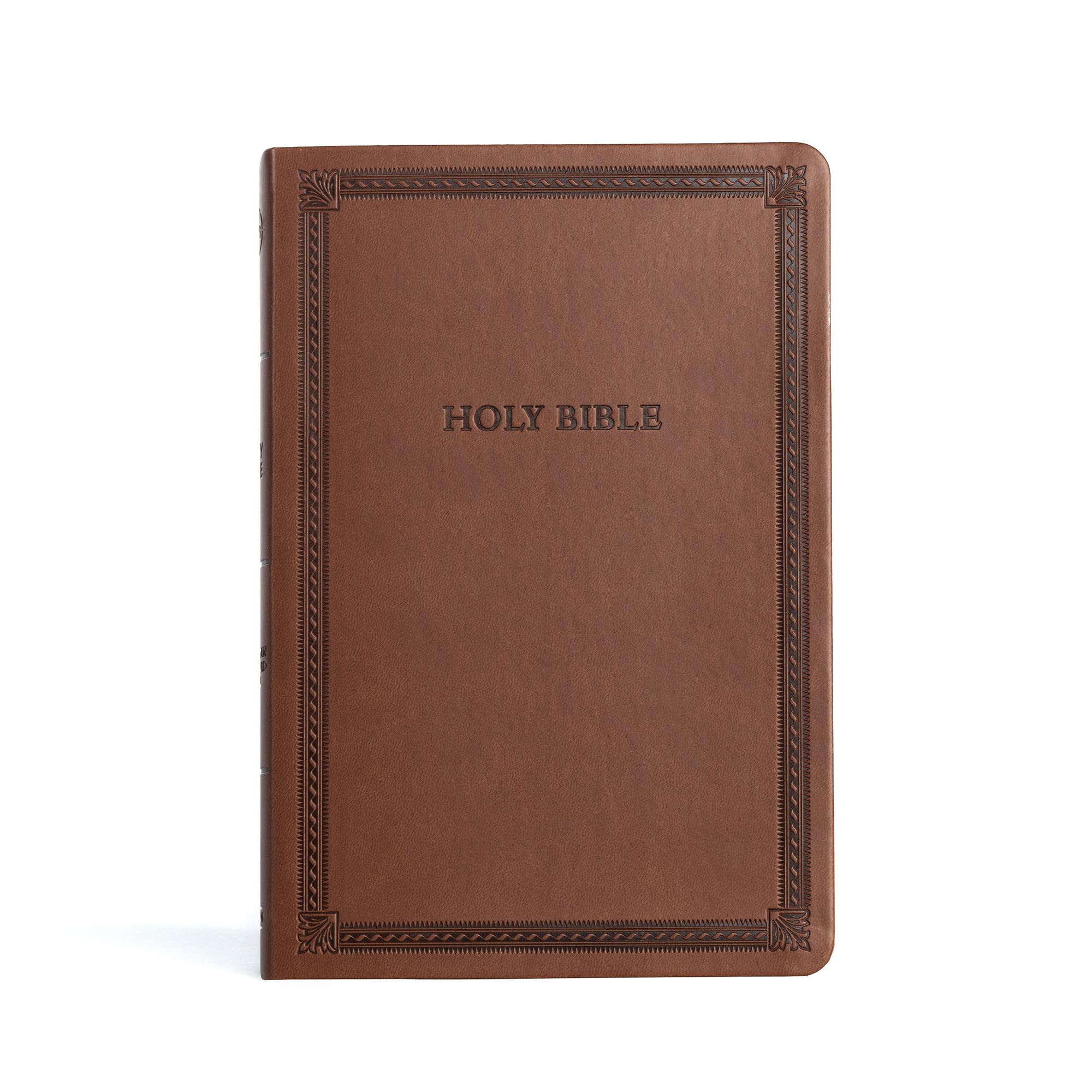 CSB Large Print Thinline Bible, Value Edition, Brown LeatherTouch, Red Letter, Presentation Page, Footnotes, FullColor Maps, Ea