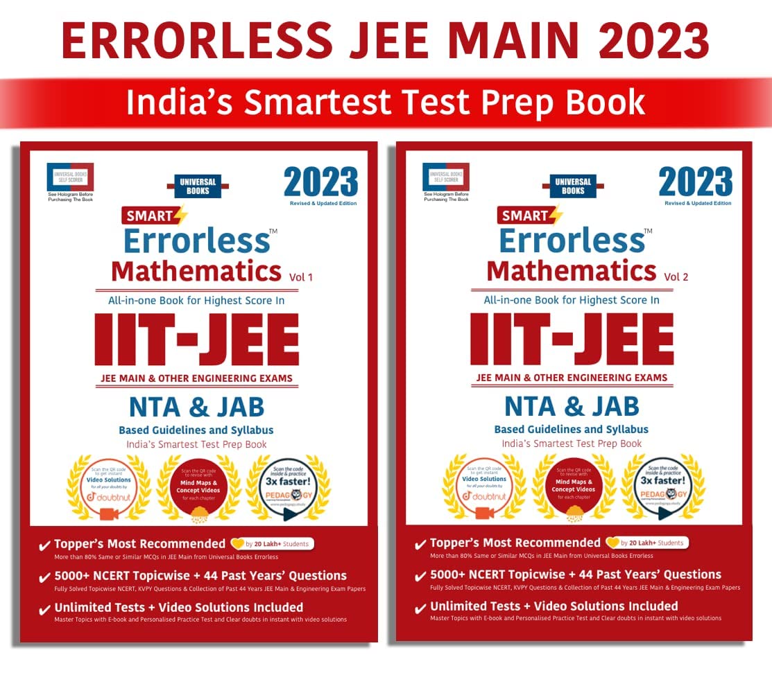 Errorless Mathematics JEE Main & Advanced 2022  (Set of 2 Vol.)  NTA  Universal Books  Universal Self Scorer