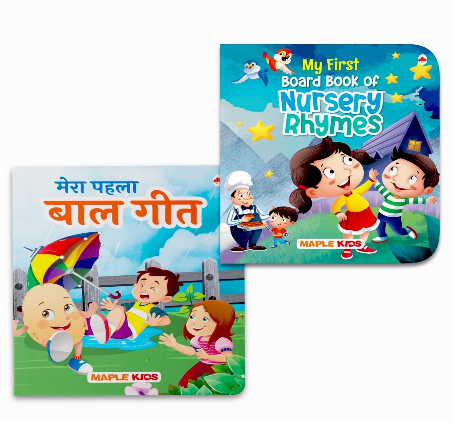 Nursery Rhymes for Kids  Board Books for Children (Set of 2 Books)  Illustrated Nursery Rhymes  classic Poems  Age 0  2 Yea