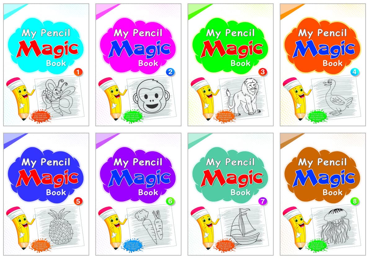 Pencil Magic Scratch Book Set Of 8 By Inikao
