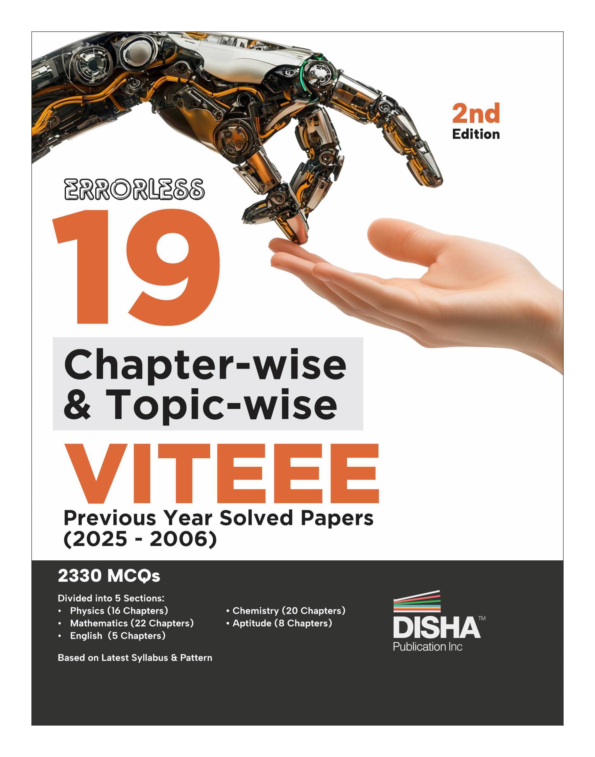 Errorless 19 Chapterwise & Topicwise VITEEE Previous Year Solved Papers (2025  2006) 2nd Edition | Physics, Chemistry, Mathem